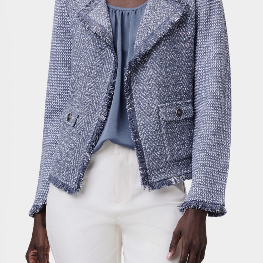 NWT NIC+ZOE FRINGE MIX KNIT POCKET JACKET